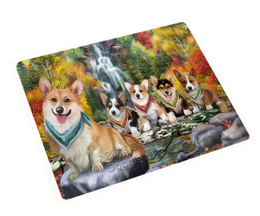 Scenic Waterfall Corgis Dog Magnet Mini (3.5" x 2") MAG53091