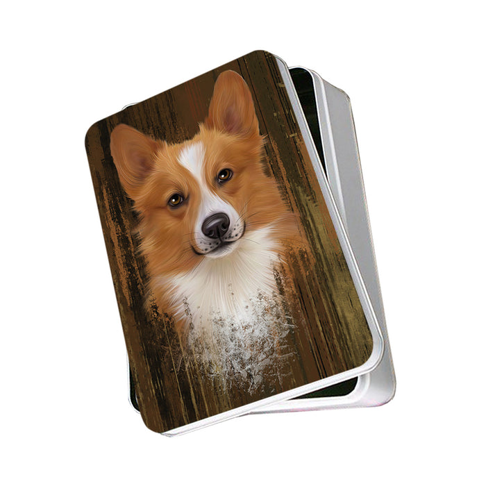 Rustic Corgi Dog Photo Storage Tin PITN50551