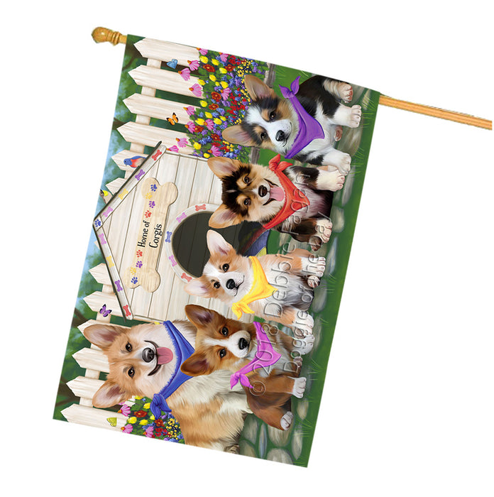 Spring Dog House Corgis Dog House Flag FLG49827