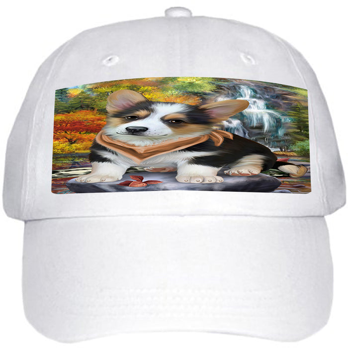 Scenic Waterfall Corgi Dog Ball Hat Cap HAT52959