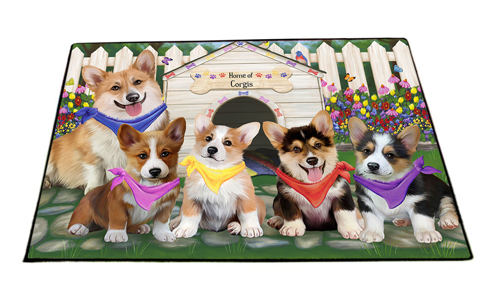 Spring Dog House Corgis Dog Floormat FLMS50157