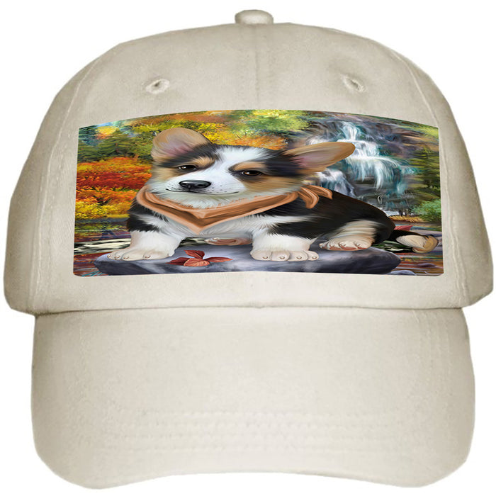 Scenic Waterfall Corgi Dog Ball Hat Cap HAT52959