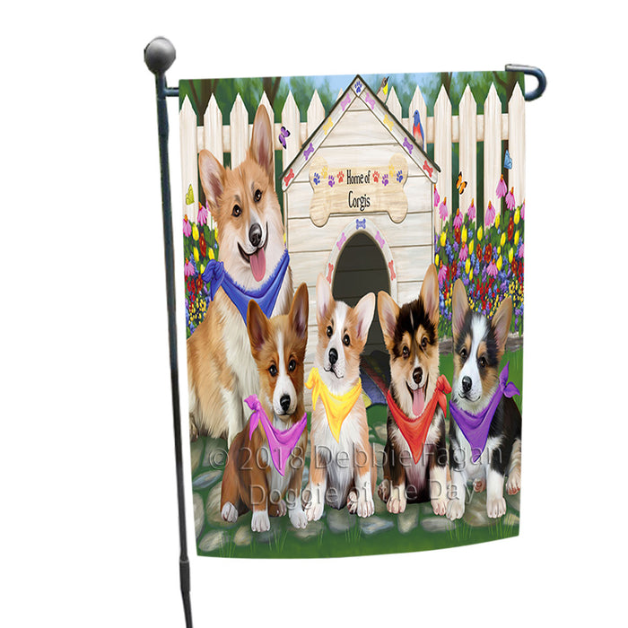 Spring Dog House Corgis Dog Garden Flag GFLG49691