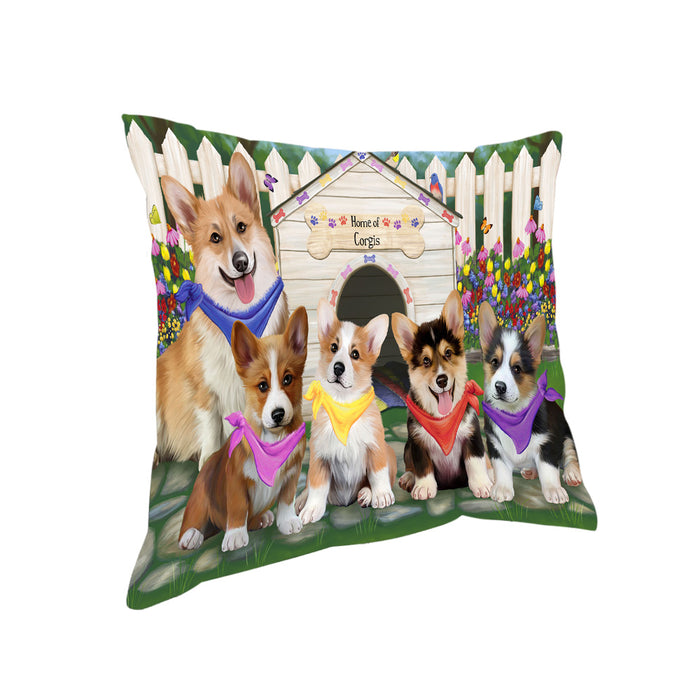 Spring Dog House Corgis Dog Pillow PIL55304