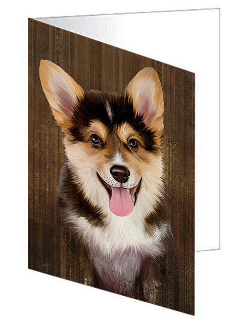 Rustic Corgi Dog Handmade Artwork Assorted Pets Greeting Cards and Note Cards with Envelopes for All Occasions and Holiday Seasons GCD55205