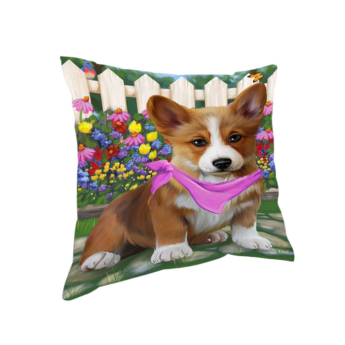 Spring Floral Corgi Dog Pillow PIL55308