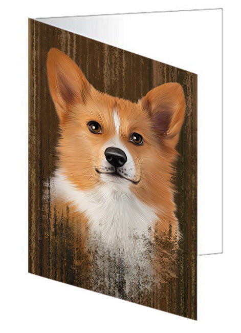 Rustic Corgi Dog Handmade Artwork Assorted Pets Greeting Cards and Note Cards with Envelopes for All Occasions and Holiday Seasons GCD55706