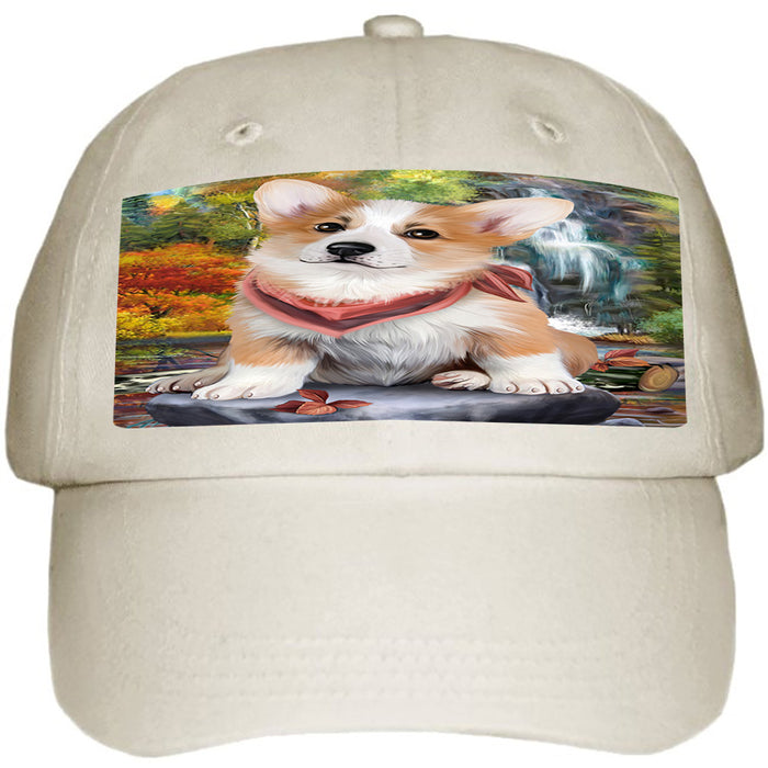 Scenic Waterfall Corgi Dog Ball Hat Cap HAT52962