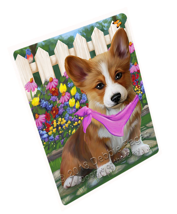 Spring Floral Corgi Dog Large Refrigerator / Dishwasher Magnet RMAG58914