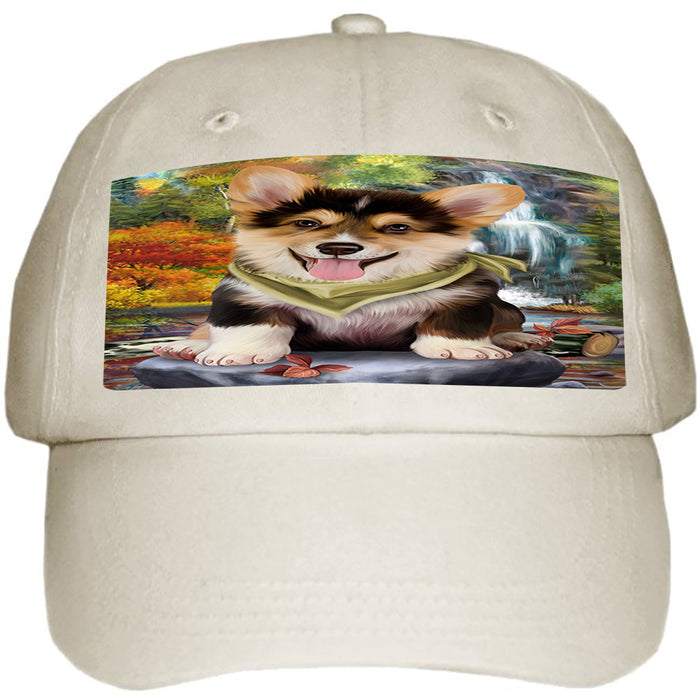 Scenic Waterfall Corgi Dog Ball Hat Cap HAT52965