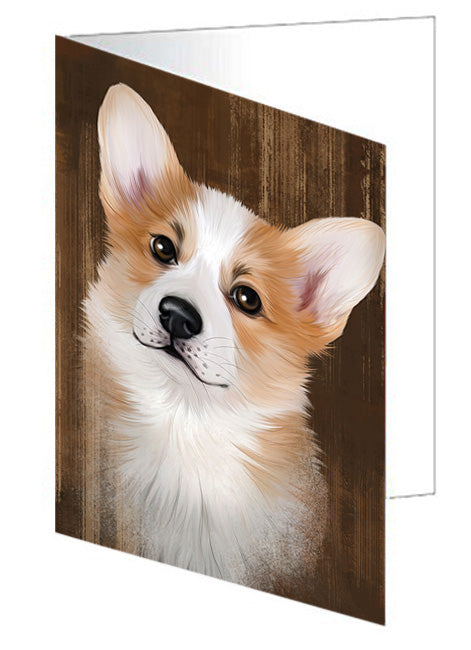 Rustic Corgi Dog Handmade Artwork Assorted Pets Greeting Cards and Note Cards with Envelopes for All Occasions and Holiday Seasons GCD55211