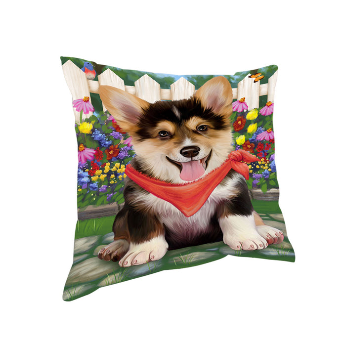 Spring Floral Corgi Dog Pillow PIL55312