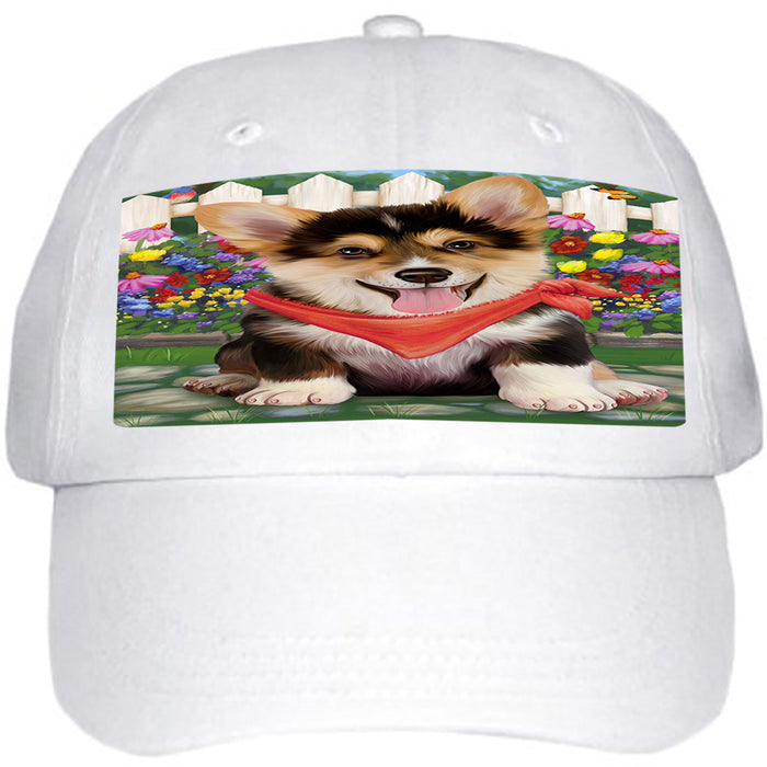 Spring Floral Corgi Dog Ball Hat Cap HAT53325