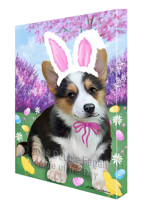 Corgi Dog Easter Holiday Canvas Wall Art CVS57666