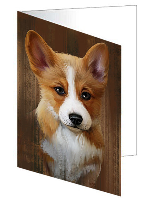 Rustic Corgi Dog Handmade Artwork Assorted Pets Greeting Cards and Note Cards with Envelopes for All Occasions and Holiday Seasons GCD55214