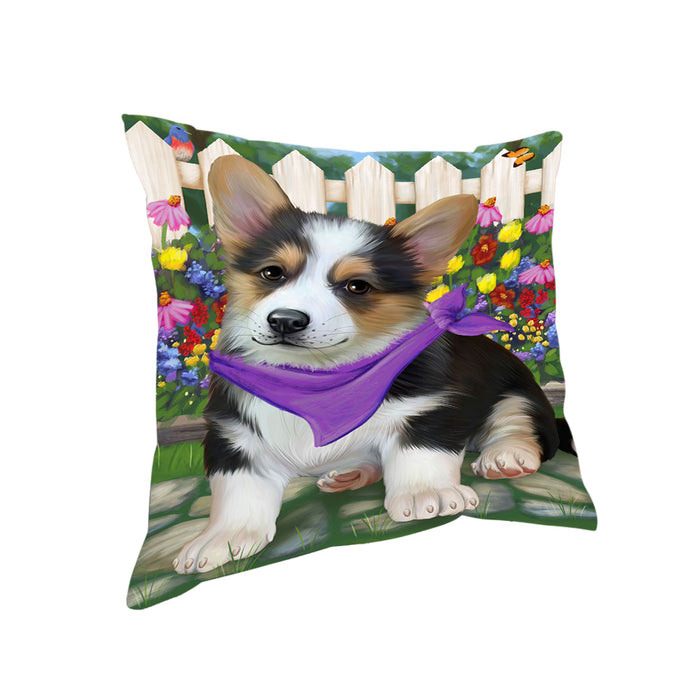 Spring Floral Corgi Dog Pillow PIL55316