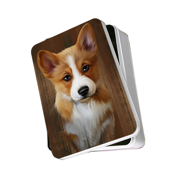 Rustic Corgi Dog Photo Storage Tin PITN50395