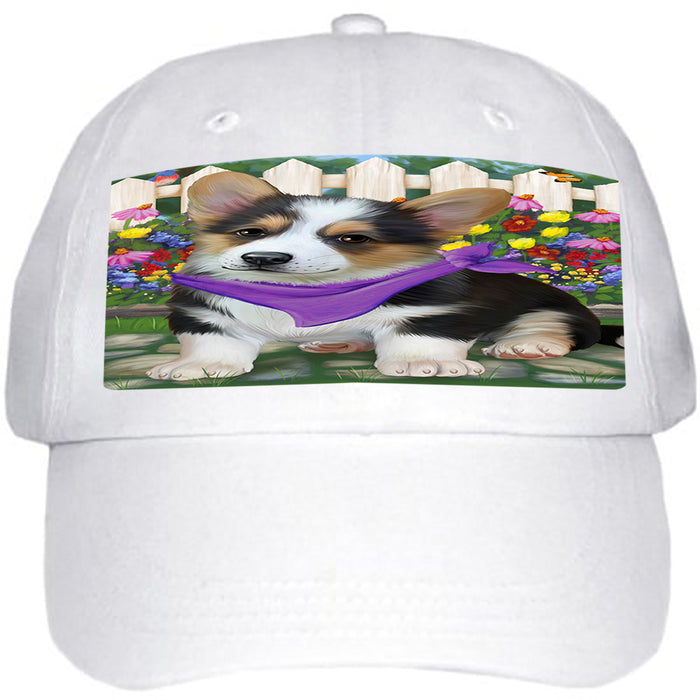 Spring Floral Corgi Dog Ball Hat Cap HAT53328