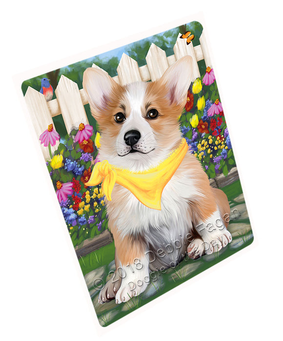 Spring Floral Corgi Dog Large Refrigerator / Dishwasher Magnet RMAG58932