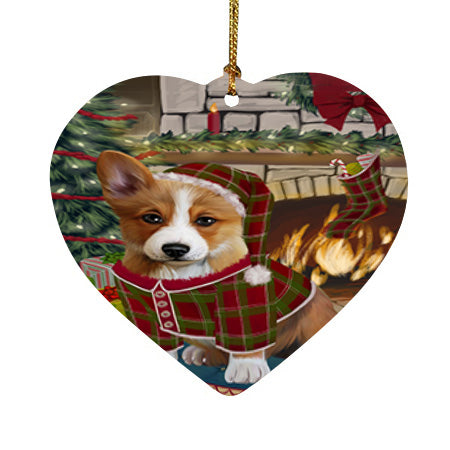 The Stocking was Hung Corgi Dog Heart Christmas Ornament HPOR55644
