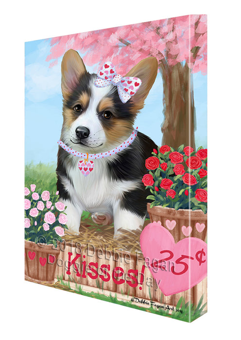 Rosie 25 Cent Kisses Corgi Dog Canvas Print Wall Art Décor CVS124901