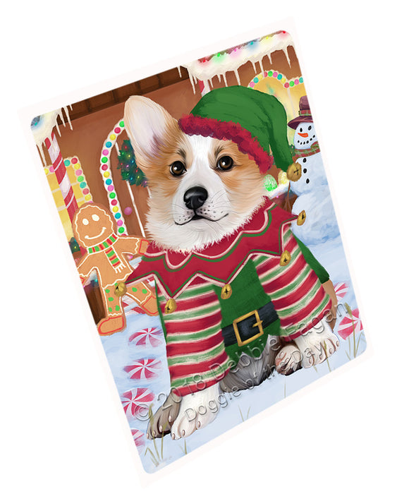 Christmas Gingerbread House Candyfest Corgi Dog Magnet MAG74093 (Small 5.5" x 4.25")