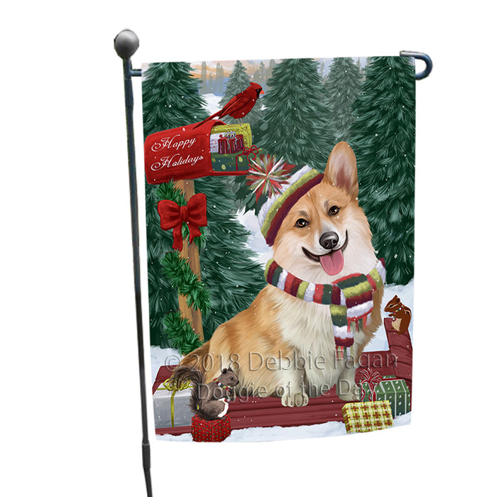 Merry Christmas Woodland Sled Corgi Dog Garden Flag GFLG55208