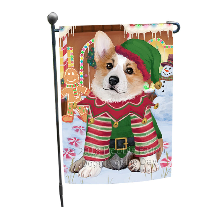 Christmas Gingerbread House Candyfest Corgi Dog Garden Flag GFLG56866