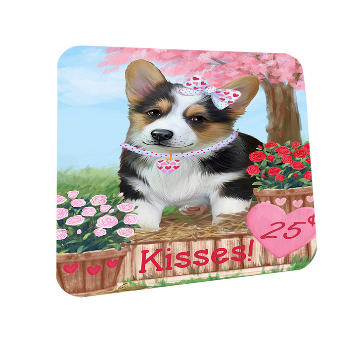 Rosie 25 Cent Kisses Corgi Dog Coasters Set of 4 CST55811