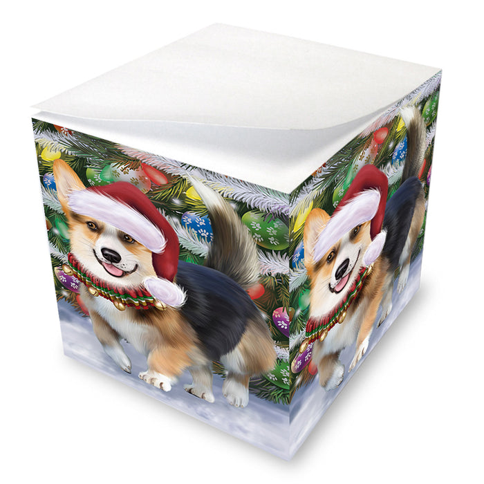 Trotting in the Snow Corgi Dog Note Cube NOC56210