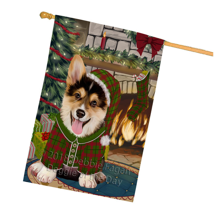 The Stocking was Hung Corgi Dog House Flag FLG55718