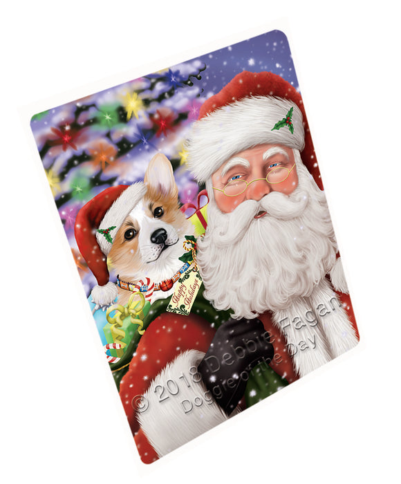 Santa Carrying Corgi Dog and Christmas Presents Large Refrigerator / Dishwasher Magnet RMAG84792