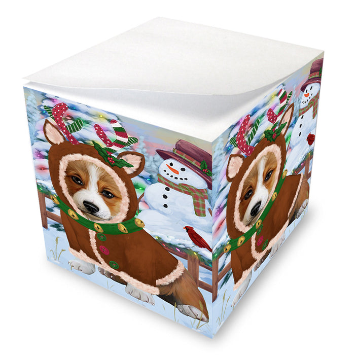 Christmas Gingerbread House Candyfest Corgi Dog Note Cube NOC54391