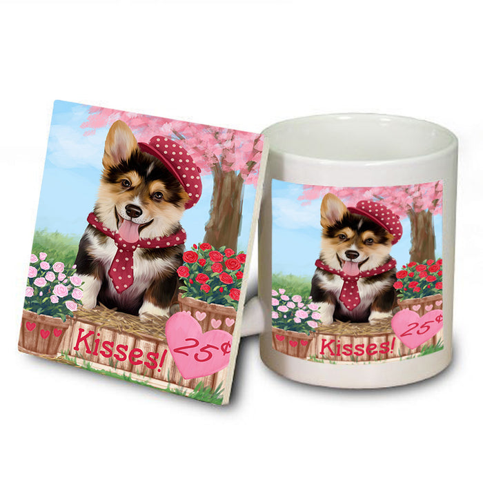Rosie 25 Cent Kisses Corgi Dog Mug and Coaster Set MUC55846