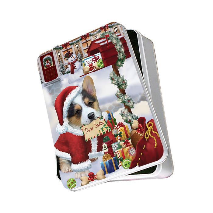 Corgi Dog Dear Santa Letter Christmas Holiday Mailbox Photo Storage Tin PITN53838