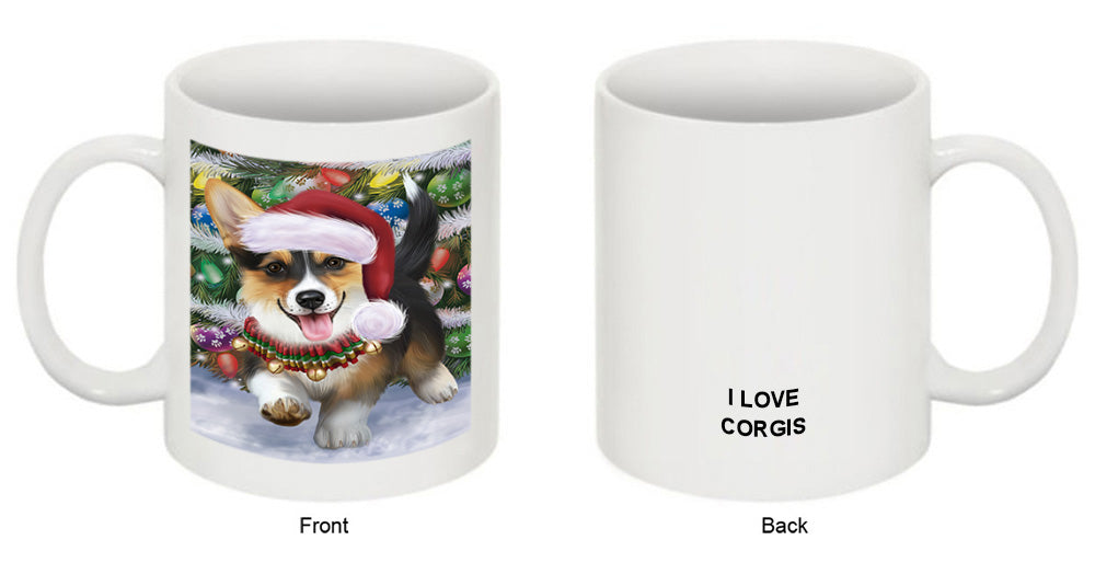 Trotting in the Snow Corgi Dog Coffee Mug MUG49963