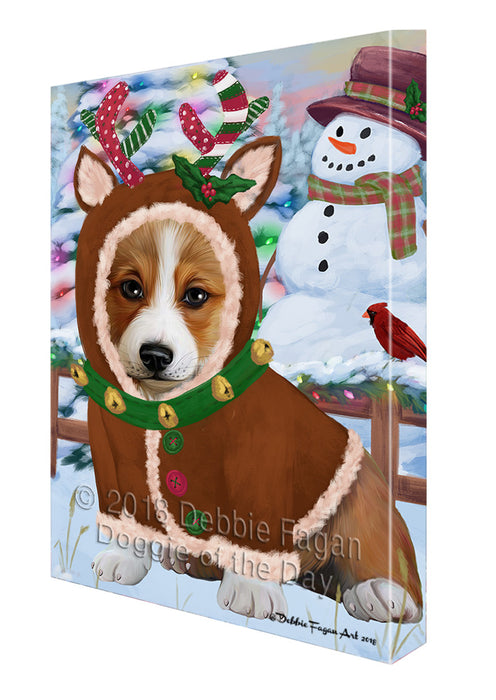 Christmas Gingerbread House Candyfest Corgi Dog Canvas Print Wall Art Décor CVS129095