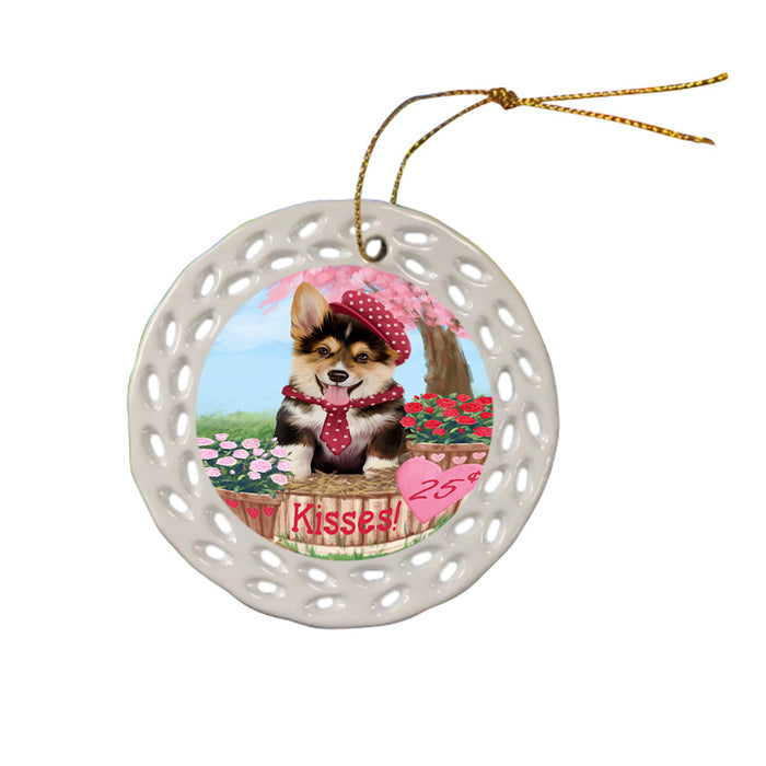 Rosie 25 Cent Kisses Corgi Dog Ceramic Doily Ornament DPOR56210