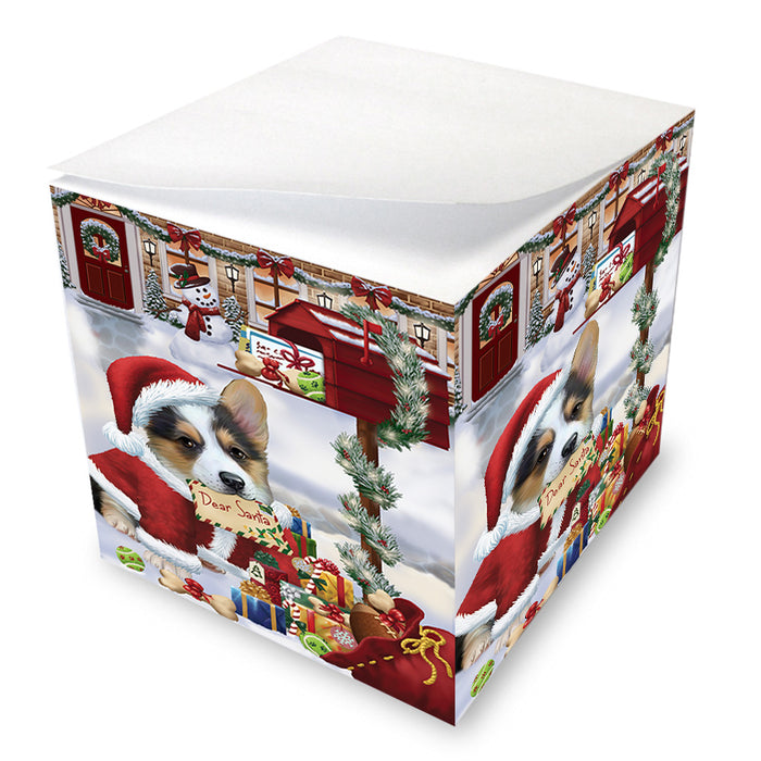 Corgi Dog Dear Santa Letter Christmas Holiday Mailbox Note Cube NOC55541