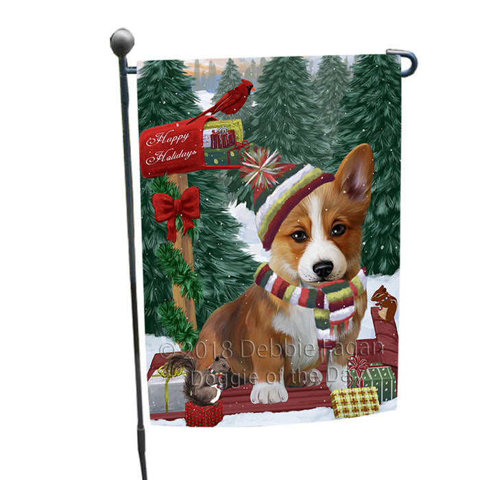Merry Christmas Woodland Sled Corgi Dog Garden Flag GFLG55209