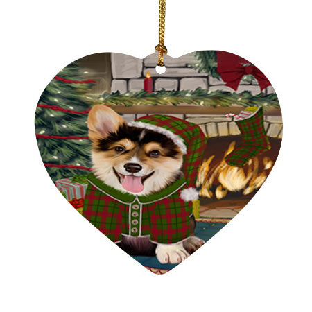 The Stocking was Hung Corgi Dog Heart Christmas Ornament HPOR55645
