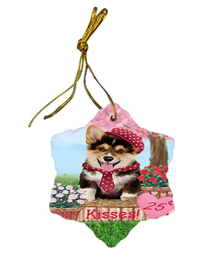 Rosie 25 Cent Kisses Corgi Dog Star Porcelain Ornament SPOR56210