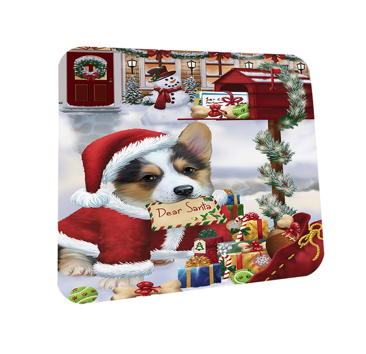 Corgi Dog Dear Santa Letter Christmas Holiday Mailbox Coasters Set of 4 CST53853