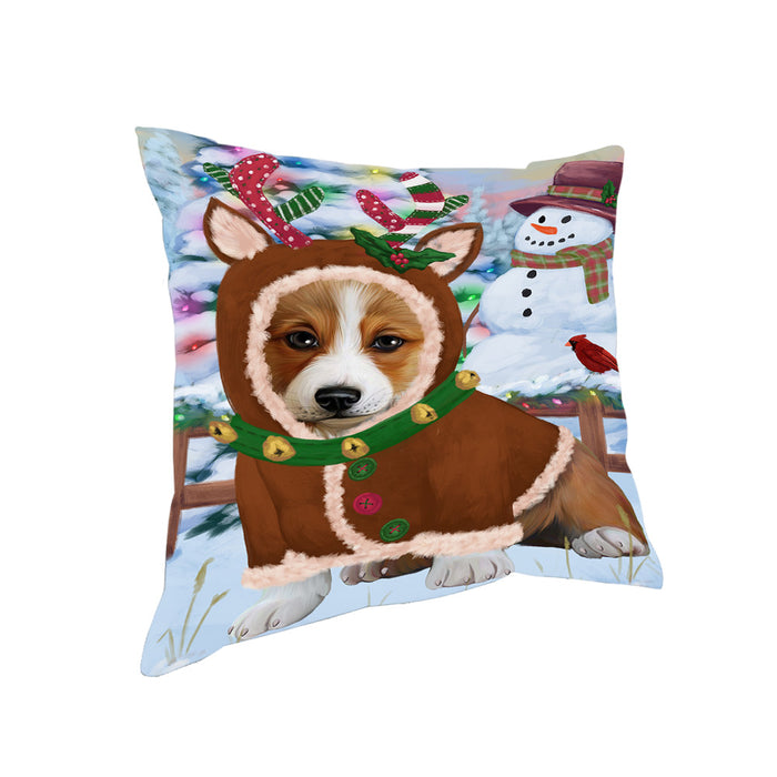 Christmas Gingerbread House Candyfest Corgi Dog Pillow PIL79568