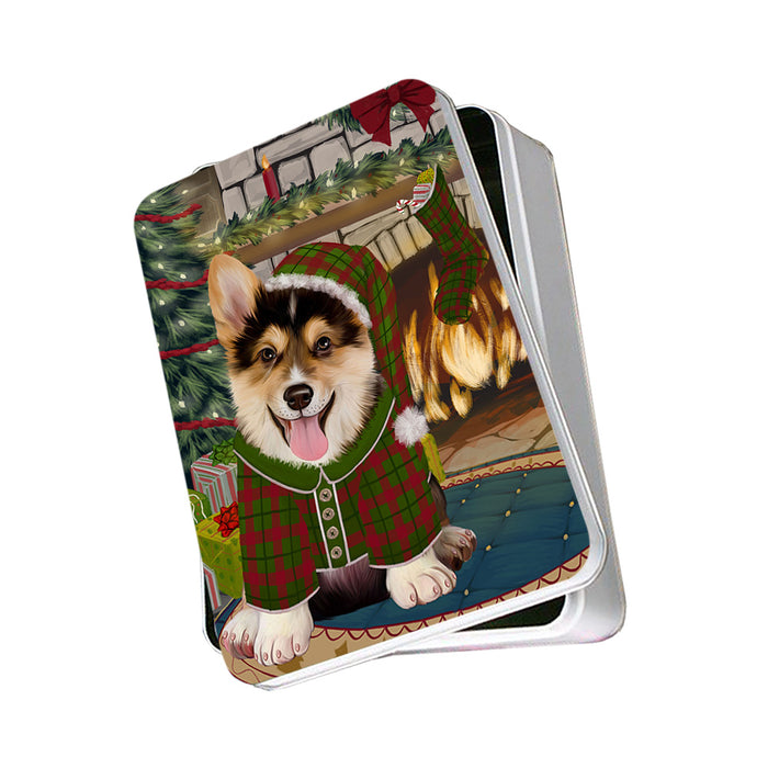 The Stocking was Hung Corgi Dog Photo Storage Tin PITN55232