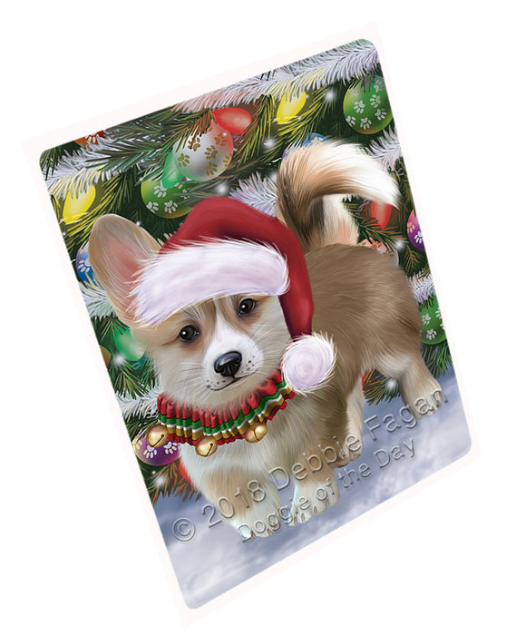 Trotting in the Snow Corgi Dog Large Refrigerator / Dishwasher Magnet RMAG89046