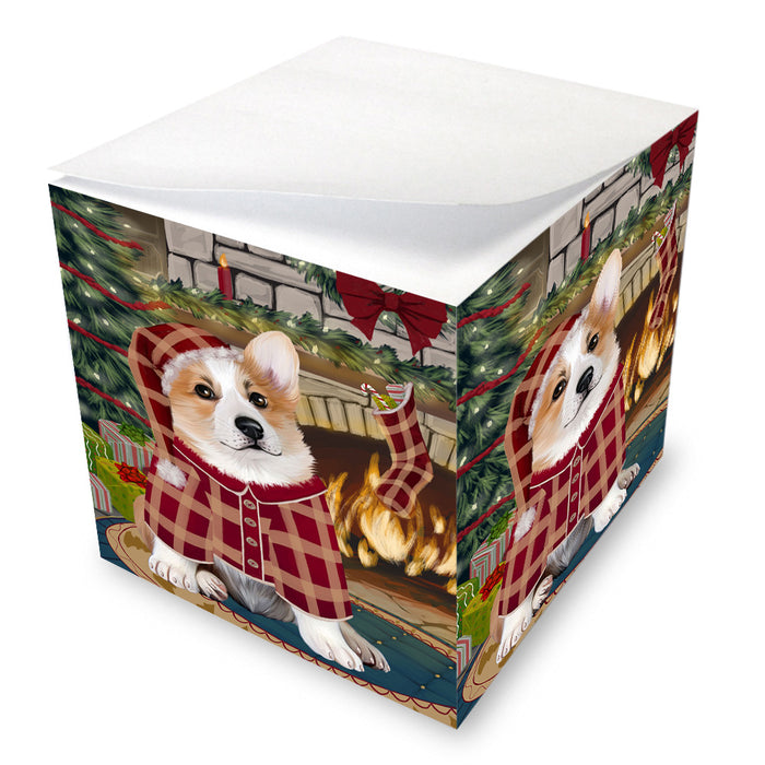 The Stocking was Hung Corgi Dog Note Cube NOC53636