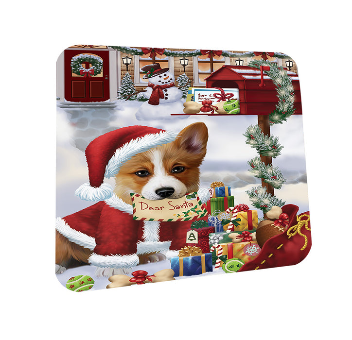 Corgi Dog Dear Santa Letter Christmas Holiday Mailbox Coasters Set of 4 CST53854
