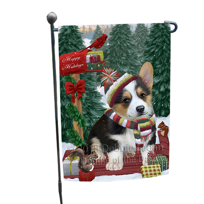 Merry Christmas Woodland Sled Corgi Dog Garden Flag GFLG55210