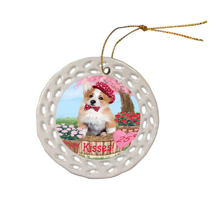 Rosie 25 Cent Kisses Corgi Dog Ceramic Doily Ornament DPOR56211